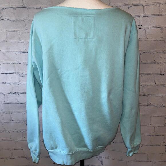 Love Couture Boston Massachusetts Off Shoulder Boat Neck Sweatshirt Sz Medium - Picture 5 of 8